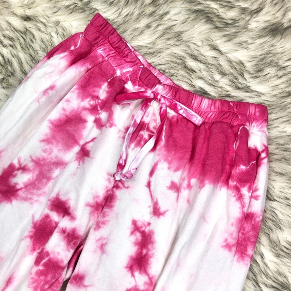 NEW Pink Tie Dye Sweatpants Loungewear Size large - Picture 4 of 7